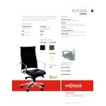 Eurotech LE811BLK Europa Leather Series Black Leather High Back Swivel Office Chair