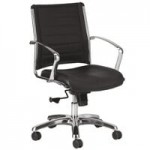 Eurotech LE811BLK Europa Leather Series Black Leather High Back Swivel Office Chair