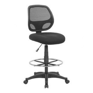 Boss Black Mesh / Fabric Drafting Stool with Footring Boss Black Mesh / Fabric Drafting Stool with Footring
