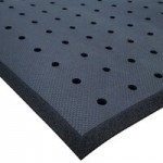 Cactus Mat 2200-35 VIP Black Cloud 3' x 5' Black Grease-Proof Rubber Floor Mat - 3/4