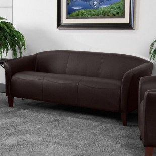 Flash Furniture 111-3-BN-GG Hercules Imperial Brown Leather Sofa with Wooden Feet Flash Furniture 111-3-BN-GG Hercules Imperial Brown Leather Sofa with Wooden Feet