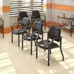 Boss Black Mid-Back Antimicrobial Guest Chair with Arms Boss Black Mid-Back Antimicrobial Guest Chair with Arms