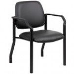 Boss Black Mid-Back Antimicrobial Guest Chair with Arms Boss Black Mid-Back Antimicrobial Guest Chair with Arms
