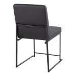LumiSource Fuji Black Faux Leather High-Back Side Chair with Black Brushed Stainless Steel Frame - 2/Case LumiSource Fuji Black Faux Leather High-Back Side Chair with Black Brushed Stainless Steel Frame - 2/Case