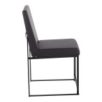 LumiSource Fuji Black Faux Leather High-Back Side Chair with Black Brushed Stainless Steel Frame - 2/Case LumiSource Fuji Black Faux Leather High-Back Side Chair with Black Brushed Stainless Steel Frame - 2/Case