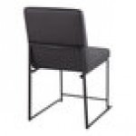 LumiSource Fuji Black Faux Leather High-Back Side Chair with Black Brushed Stainless Steel Frame - 2/Case LumiSource Fuji Black Faux Leather High-Back Side Chair with Black Brushed Stainless Steel Frame - 2/Case