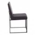 LumiSource Fuji Black Faux Leather High-Back Side Chair with Black Brushed Stainless Steel Frame - 2/Case LumiSource Fuji Black Faux Leather High-Back Side Chair with Black Brushed Stainless Steel Frame - 2/Case