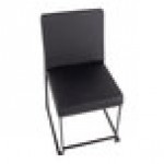 LumiSource Fuji Black Faux Leather High-Back Side Chair with Black Brushed Stainless Steel Frame - 2/Case LumiSource Fuji Black Faux Leather High-Back Side Chair with Black Brushed Stainless Steel Frame - 2/Case