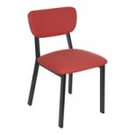 BFM Seating Hamilton Black Steel Customizable Side Chair with Natural Ash Wooden Back and Seat