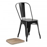 Lancaster Table & Seating Alloy Onyx Black Indoor Cafe Chair with Gray Wood Seat Lancaster Table & Seating Alloy Onyx Black Indoor Cafe Chair with Gray Wood Seat