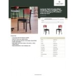 Lancaster Table & Seating Black Finish Side Chair with Black Vinyl Seat and Mahogany Wood Back - Detached Seat