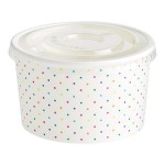 Choice 16 oz. Polka Dot Paper Frozen Yogurt / Food Cup with Flat Lid - 50/Case