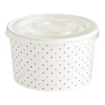 Choice 16 oz. Polka Dot Paper Frozen Yogurt / Food Cup with Flat Lid - 50/Case