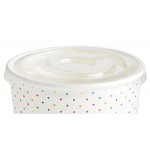 Choice 16 oz. Polka Dot Paper Frozen Yogurt / Food Cup with Flat Lid - 50/Case