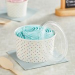 Choice 16 oz. Polka Dot Paper Frozen Yogurt / Food Cup with Flat Lid - 50/Case