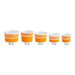 Choice 16 oz. Orange Paper Frozen Yogurt / Soup / Food Cup - 50/Pack