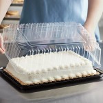 Choice 1/4 Size Low Dome Sheet Cake Display Container with Clear Dome Lid - 80/Case
