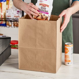 Duro 1/8 Natural Kraft Paper Barrel Sack - 500/Bundle
