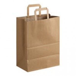 Duro 1/7 Brown Paper Barrel Sack with Flat Handles - 300/Case