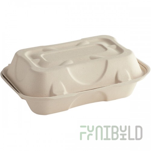 World Centric Compostable PLA Lined Fiber Clamshell Hoagie Box 9