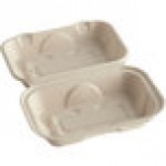 World Centric Compostable PLA Lined Fiber Clamshell Hoagie Box 9