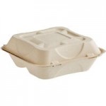World Centric Compostable PLA Lined Fiber Clamshell Hoagie Box 9