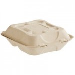 World Centric Compostable PLA Lined Fiber Clamshell Hoagie Box 9