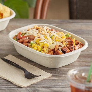 World Centric 30 oz. Compostable Fiber Box with Leaf Plus - 400/Case World Centric 30 oz. Compostable Fiber Box with Leaf Plus - 400/Case