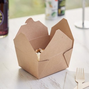 Choice Kraft Microwavable Folded Paper #1 Take-Out Container 4 3/8