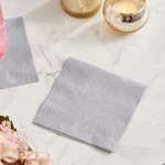 Choice Silver/Gray 2-Ply Beverage / Cocktail Napkin - 250/Pack Choice Silver/Gray 2-Ply Beverage / Cocktail Napkin - 250/Pack