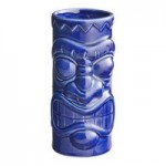 Acopa 2.5 oz. Blue Ceramic Tiki Mug / Shot Glass - Sample