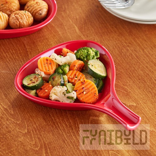 Acopa 10 oz. Red Stoneware Fry Pan Server - 12/Case