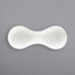 International Tableware Bristol 2-Compartment Bright White Porcelain Bowl with 1.5 oz. Round Wells - 12/Case
