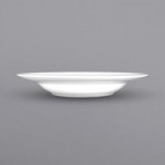 International Tableware Bristol 2-Compartment Bright White Porcelain Bowl with 1.5 oz. Round Wells - 12/Case