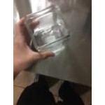 American Metalcraft GJ6 6 oz. Square Glass Condiment Jar
