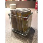 American Metalcraft GJ6 6 oz. Square Glass Condiment Jar