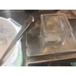 American Metalcraft GJ6 6 oz. Square Glass Condiment Jar