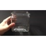 American Metalcraft GJ6 6 oz. Square Glass Condiment Jar