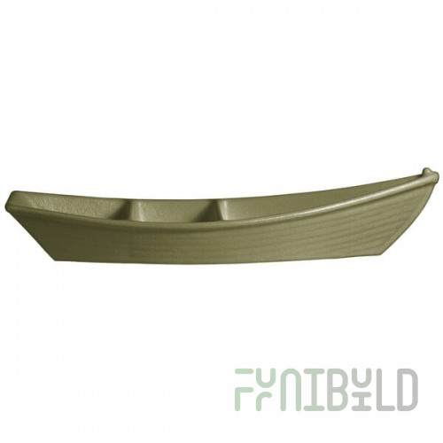 G.E.T. Enterprises BT320WG Bugambilia 3.6 Qt. Classic Textured Finish Willow Green Resin-Coated Aluminum Deep Boat with Dividers