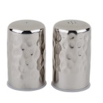 American Metalcraft HMSP2 2 oz. Hammered Finish Stainless Steel Salt & Pepper Shaker Set - 12/Case