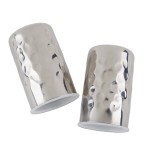 American Metalcraft HMSP2 2 oz. Hammered Finish Stainless Steel Salt & Pepper Shaker Set - 12/Case