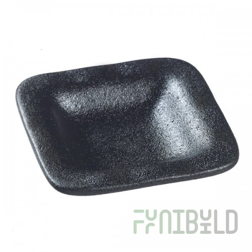 Solia Pasta Ravioli 0.75 oz. Square Black Porcelain Mini Dish - 216/Case