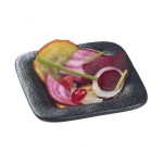 Solia Pasta Ravioli 0.75 oz. Square Black Porcelain Mini Dish - 216/Case Solia Pasta Ravioli 0.75 oz. Square Black Porcelain Mini Dish - 216/Case