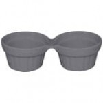 RAK Porcelain Chef's Fusion 1 oz. Stone Gray Porcelain Double Ramekin - 12/Case RAK Porcelain Chef's Fusion 1 oz. Stone Gray Porcelain Double Ramekin - 12/Case
