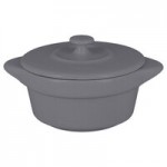 RAK Porcelain Chef's Fusion 1 oz. Stone Gray Porcelain Double Ramekin - 12/Case RAK Porcelain Chef's Fusion 1 oz. Stone Gray Porcelain Double Ramekin - 12/Case
