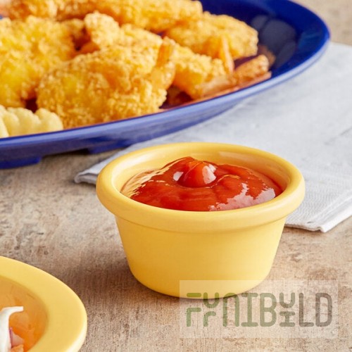 Acopa Foundations 2 oz. Yellow Smooth Melamine Ramekin - 12/Case