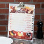 Menu Solutions MTCL-811 Alumitique Aluminum Menu Tent with Clip - Swirl Finish - 8 1/2 Menu Solutions MTCL-811 Alumitique Aluminum Menu Tent with Clip - Swirl Finish - 8 1/2