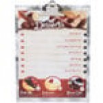 Menu Solutions MTCL-811 Alumitique Aluminum Menu Tent with Clip - Swirl Finish - 8 1/2 Menu Solutions MTCL-811 Alumitique Aluminum Menu Tent with Clip - Swirl Finish - 8 1/2