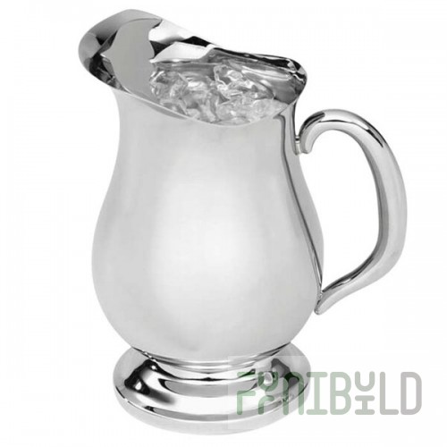 Vollrath 46599 61 oz. Mirror Finish Stainless Steel Water Pitcher with Ice Guard