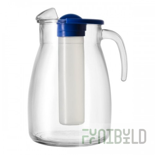 10 Strawberry Street Specialty 102 oz. Arctic Glass Pitcher with Ice Core BGV-81-75-003 - 6/Case